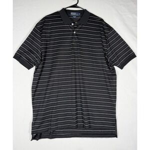 Vintage Polo Ralph Lauren Polo Shirt Mens XL Black White Striped Pima NWT